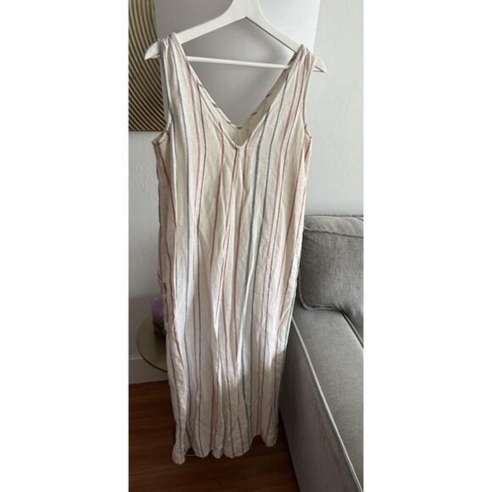 American Eagle Linen Coastal Striped Jumpsuit S Oversized  Baggy Boho